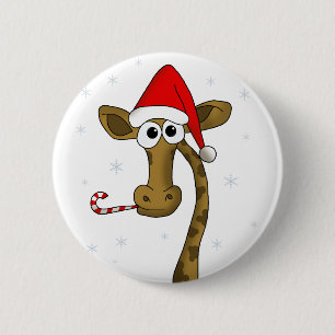 Bóton Redondo 5.08cm Girafa do Natal