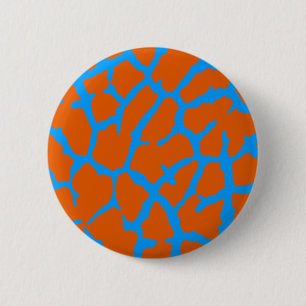 Bóton Redondo 5.08cm Giraffe Impressão Orange Cyan