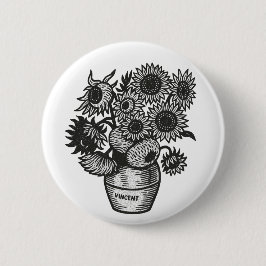 Bóton Redondo 5.08cm Girassóis de Van Gogh