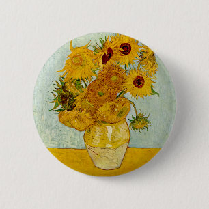 Bóton Redondo 5.08cm Girassóis de Vincent Van Gogh
