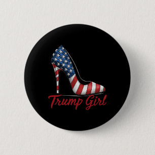 Bóton Redondo 5.08cm Girl High Heel Stilettos American Flag Trump 2024