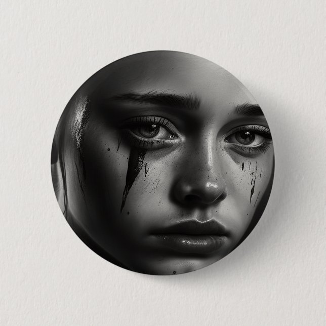 Bóton Redondo 5.08cm Girl with tears (Frente)