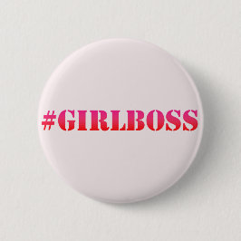Bóton Redondo 5.08cm #GirlBoss - rosa - Botão de citação divertida