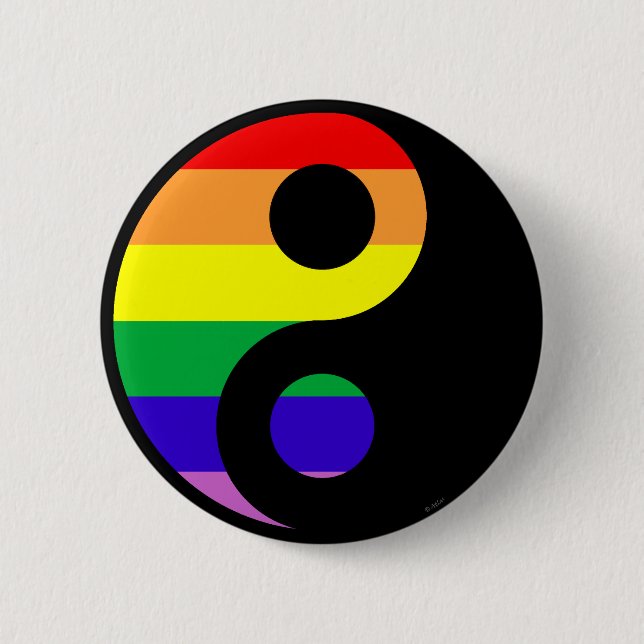 Bóton Redondo 5.08cm GLBT YinYang (Frente)
