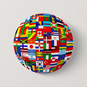 Bóton Redondo 5.08cm Globo da bandeira