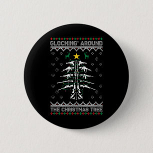 Bóton Redondo 5.08cm Glocking em Torno da Árvore de Natal Suéter de Nat