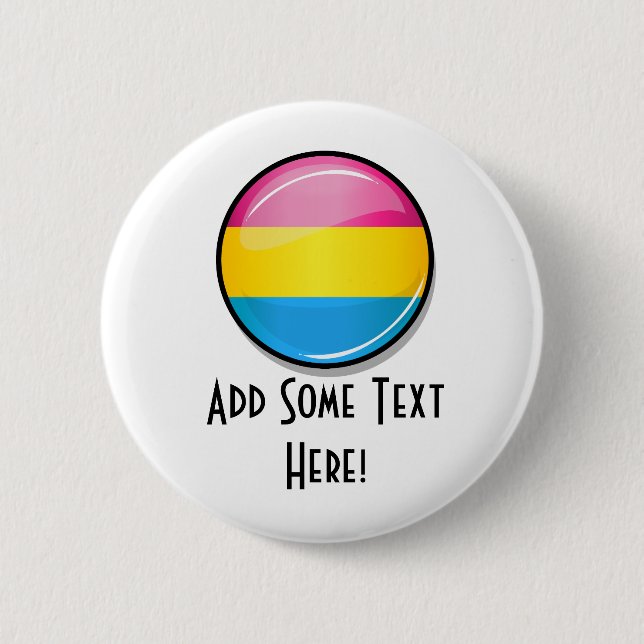 Bóton Redondo 5.08cm Glossy Round Pansexual Pride Flag (Frente)