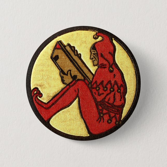 Bóton Redondo 5.08cm Gnomo da leitura (Frente)