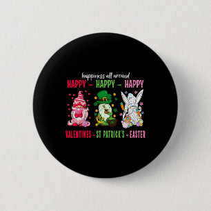 Bóton Redondo 5.08cm Gnomo Feliz Dia dos Namorados St Patrick Páscoa Fe