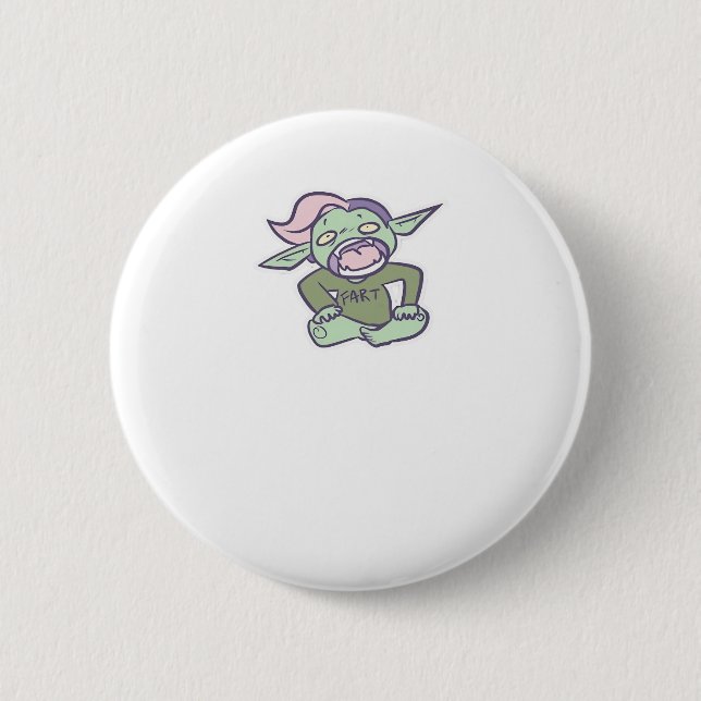 Bóton Redondo 5.08cm Goblincore Fart Goblin Classic (Frente)