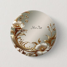 Gold Floral Button