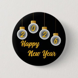 Bóton Redondo 5.08cm Golden and Black 2026 New Year Pin Button
