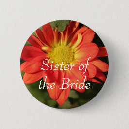 Bóton Redondo 5.08cm Golden,orange color daisy flowers.