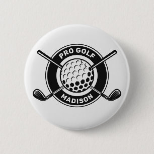 Bóton Redondo 5.08cm Golf de Nome e Texto Personalizado