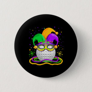 Bóton Redondo 5.08cm Golf Vestindo Jester Hat Miçangas Mascaradas Mardi