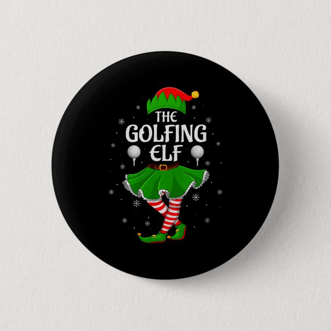 Bóton Redondo 5.08cm Golfing Elf Christmas Family Girls Women Elf Squad (Frente)