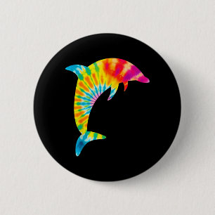 Bóton Redondo 5.08cm Golfinho Tie Dye
