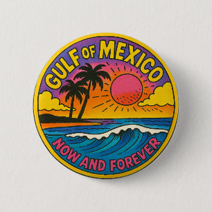 Bóton Redondo 5.08cm Golfo do México - Arte do Oceano para sempre