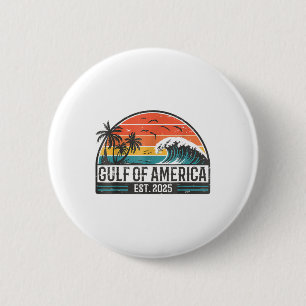Bóton Redondo 5.08cm Golfo Dos Eua América Leste 2025 Retro Vintage Bea