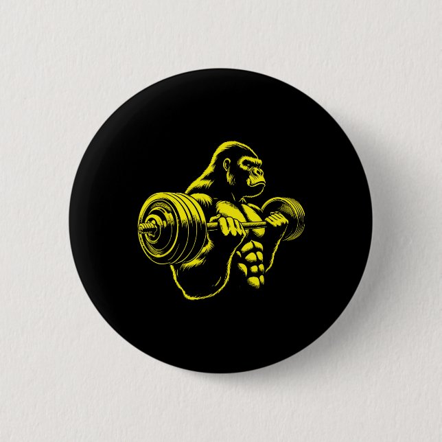Bóton Redondo 5.08cm Gorilla Monkey Gym Weight Lifting Bodybuilding Wor (Frente)