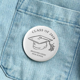 Bóton Redondo 5.08cm Gota de Graduado Moderno Classe de Graduação