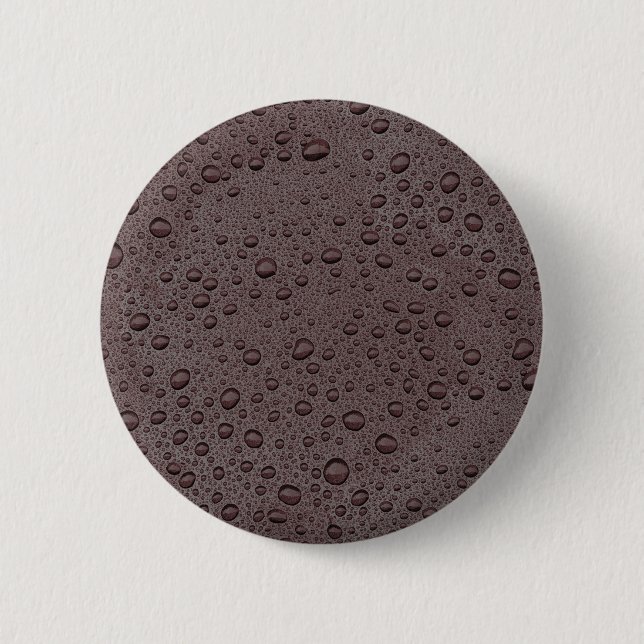 Bóton Redondo 5.08cm Gotas de água marrom da Maroon (Frente)