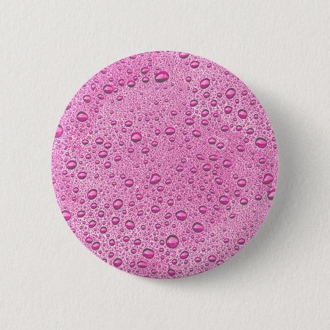 Bóton Redondo 5.08cm Gotas de água rosa quente (Frente)
