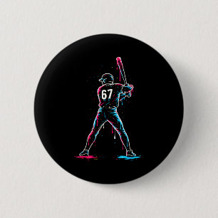 Bóton Redondo 5.08cm Gotejamento de Beisebol 6 7 Número 67 Seis Sete Me
