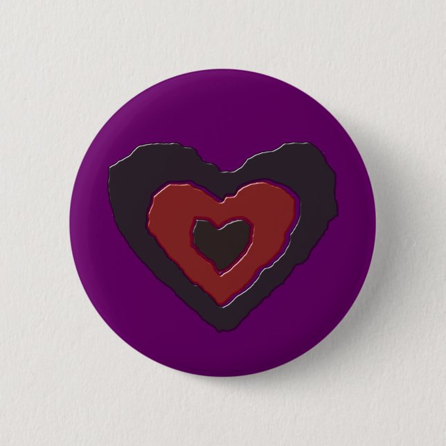 Bóton Redondo 5.08cm Gothic Melting Love Heart Button (Frente)