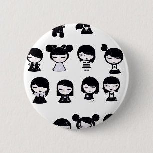 Bóton Redondo 5.08cm Gótico de Chibi Emo