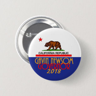 Bóton Redondo 5.08cm Governador 2018 de Gavin NEWSOM