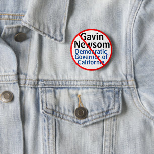 Bóton Redondo 5.08cm Governador de CA New som Gavin Democrata