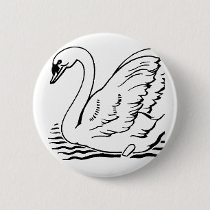 Bóton Redondo 5.08cm Graceful Swan