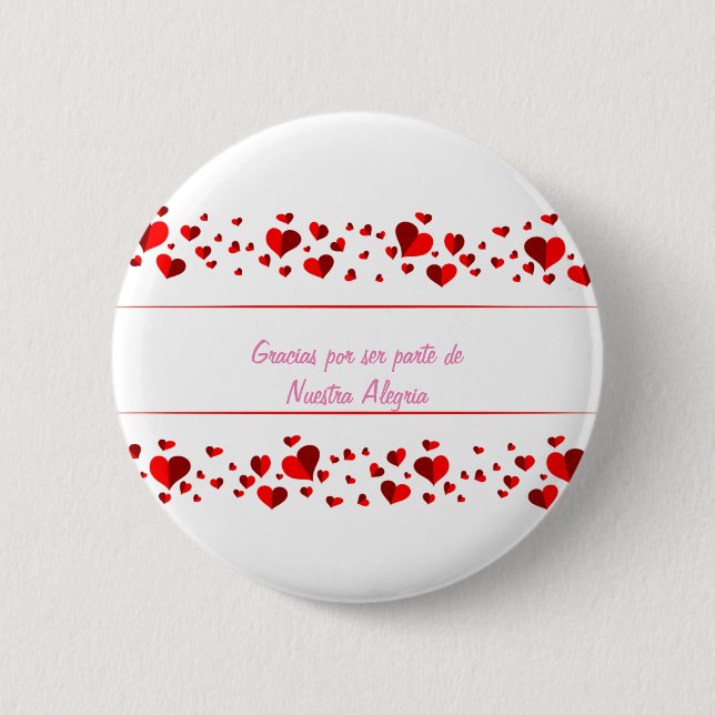 Bóton Redondo 5.08cm Gracias por ser parte de nuestra alegria (Frente)