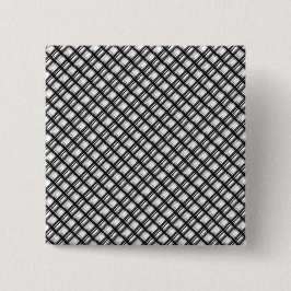 Bóton Redondo 5.08cm Grade Geométrica Preto e Branco