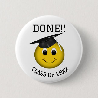 Bóton Redondo 5.08cm Graduação "Concluída" Engraçado Emoji