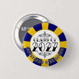 Bóton Redondo 5.08cm Graduação da Turma de 2027 no Estilo Cinza Tat