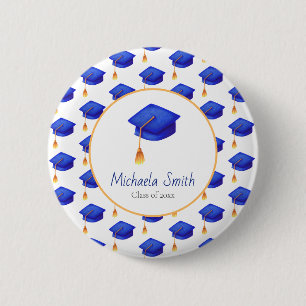 Bóton Redondo 5.08cm Graduação Real de Segundo grau Azul Personalizada