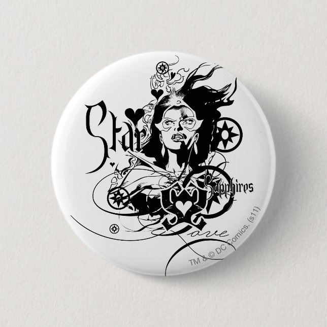 Bóton Redondo 5.08cm Gráfico 7 da safira de estrela (Frente)