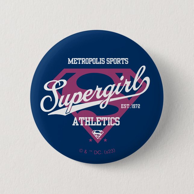 Bóton Redondo 5.08cm Gráfico de atletismo da Supergirl Metropolis (Frente)