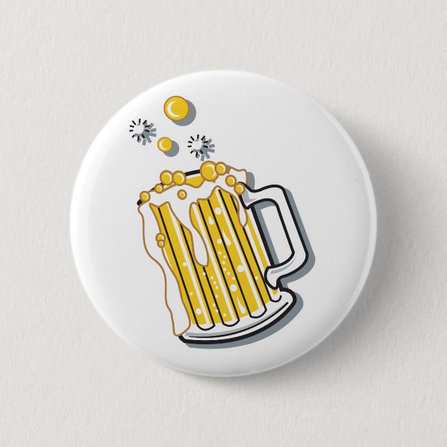 Bóton Redondo 5.08cm gráfico de cerveja estilo retro (Frente)