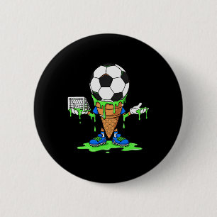 Bóton Redondo 5.08cm Gráfico de cone de sorvete de futebol engraçado