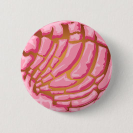 Bóton Redondo 5.08cm Gráfico de pastelaria mexicana Concha Rosa