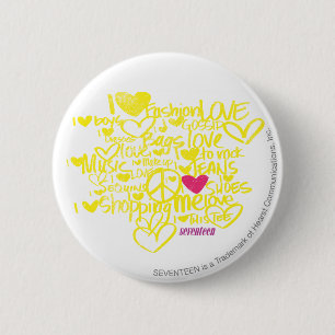 Bóton Redondo 5.08cm Grafites magentas/amarelo