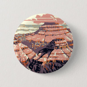 Bóton Redondo 5.08cm Grand Canyon Western Graphic Art American