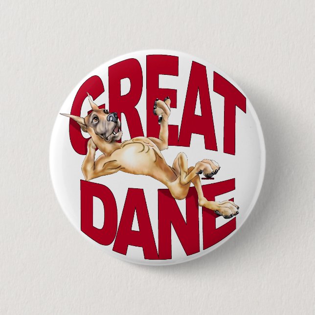 Bóton Redondo 5.08cm Grande Dane Laid Back Fawn (Frente)