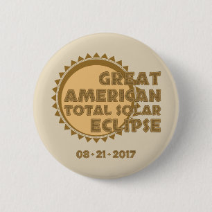 Bóton Redondo 5.08cm Grande eclipse solar total americano - 2017