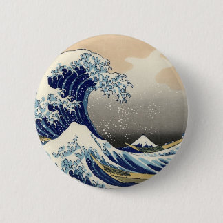 Bóton Redondo 5.08cm Grande onda de Hokusai fora do tsunami de Kanagawa