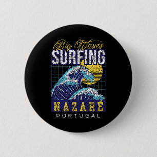 Bóton Redondo 5.08cm Grande Onda Surf Nazaré Portugal Surfista Surf