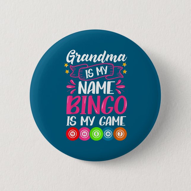 Bóton Redondo 5.08cm Grandma Bingo Player Funny Bingo Quote Design  (Frente)